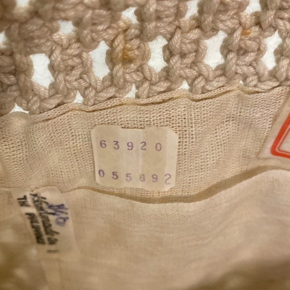 Vintage Marcrame Crochet Clutch Cloth 1970s Bag Boho - Picture 4 of 4